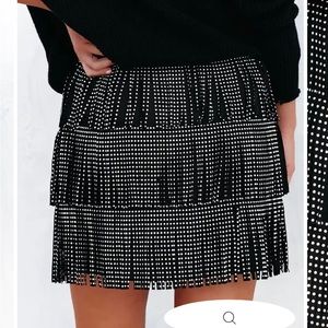 Vici fringe mini skirt